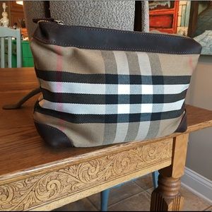 Small cotton bag with genuine leather trim